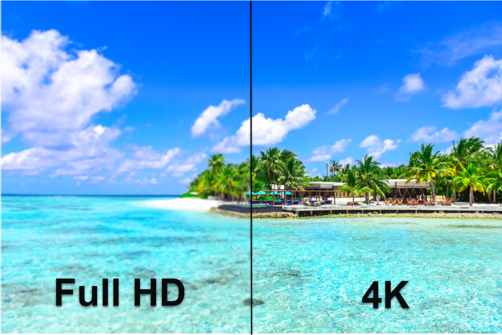 comparaison de la resolution full hd avec la 4k