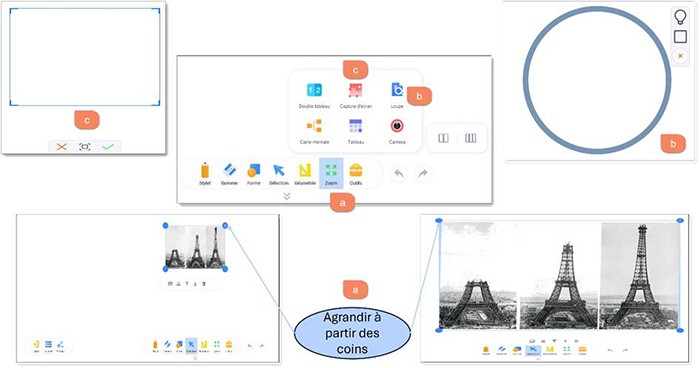 Outils d'animation : Zoom, Loupe et Capture d'écran